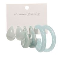 Simple Style Geometric Alloy Resin Inlay Artificial Pearls Rhinestones Women's Hoop Earrings 1 Set sku image 9
