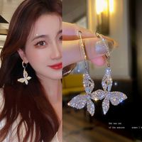 1 Pair Fashion Letter Square Heart Shape Inlay Imitation Pearl Alloy Artificial Gemstones Earrings main image 5