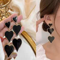 1 Pair Fashion Letter Square Heart Shape Inlay Imitation Pearl Alloy Artificial Gemstones Earrings sku image 145