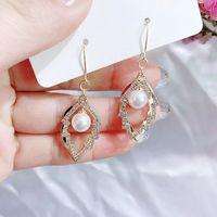 1 Pair Fashion Letter Square Heart Shape Inlay Imitation Pearl Alloy Artificial Gemstones Earrings sku image 33