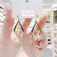1 Pair Fashion Letter Square Heart Shape Inlay Imitation Pearl Alloy Artificial Gemstones Earrings sku image 98
