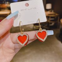 1 Pair Fashion Letter Square Heart Shape Inlay Imitation Pearl Alloy Artificial Gemstones Earrings sku image 99
