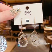 1 Pair Fashion Letter Square Heart Shape Inlay Imitation Pearl Alloy Artificial Gemstones Earrings sku image 148