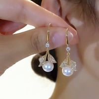 1 Pair Fashion Letter Square Heart Shape Inlay Imitation Pearl Alloy Artificial Gemstones Earrings sku image 60