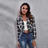 Women's Casual Plaid Printing Single Breasted Blouse main image 3