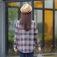 Women's Shacket Long Sleeve Blouses Patchwork Casual Plaid main image 4