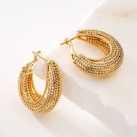 1 Pair Fashion U Shape Plating Copper Hoop Earrings main image 3