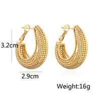 1 Pair Fashion U Shape Plating Copper Hoop Earrings sku image 2