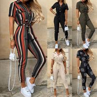 Women's Daily Fashion Stripe Full Length Printing Jumpsuits main image 1