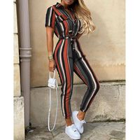 Women's Daily Fashion Stripe Full Length Printing Jumpsuits main image 4