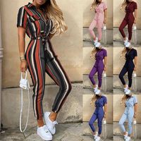 Women's Daily Fashion Stripe Full Length Printing Jumpsuits main image 5