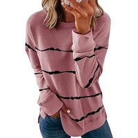 Women's Hoodie Long Sleeve Hoodies & Sweatshirts Printing Casual Stripe Solid Color main image 5