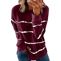 Women's Hoodie Long Sleeve Hoodies & Sweatshirts Printing Casual Stripe Solid Color main image 2