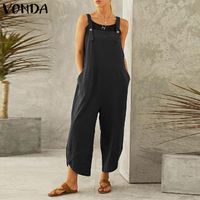 Women's Daily Casual Solid Color Ankle-length Patchwork Overalls main image 5