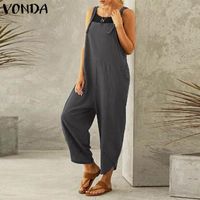 Women's Daily Casual Solid Color Ankle-length Patchwork Overalls main image 3
