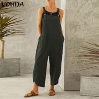 Women's Daily Casual Solid Color Ankle-length Patchwork Overalls main image 2