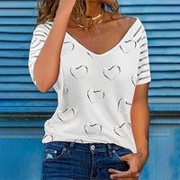 Women's T-shirt Short Sleeve T-shirts Printing Pastoral Heart Shape main image 5