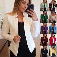 Women's Elegant Solid Color Patchwork Placket Coat Blazer main image video