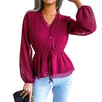Women's Chiffon Shirt Long Sleeve Blouses Elegant Round Dots Polka Dots main image 5