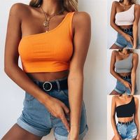 Women's Blouse Tank Tops Asymmetrical Fashion Solid Color main image 2