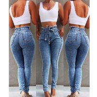 Women's Daily Classic Style Solid Color Full Length Belt Jeans main image 3
