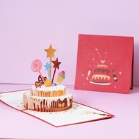 Creative Anniversary Greeting Card 3d Three-dimensional Birthday Handmade Paper Carving Card sku image 2