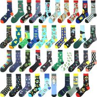 Men's Fashion Cartoon Cotton Patchwork Crew Socks A Pair main image 6