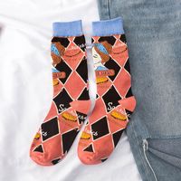 Women's Fashion Cartoon Nylon Cotton Jacquard Crew Socks A Pair sku image 3