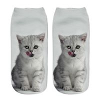 Unisex Mode Katze Polyester Baumwolle Polyester Handgemacht Ankle Socken Ein Paar main image 5