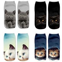 Unisex Fashion Cat Polyester Cotton Polyester Handmade Ankle Socks A Pair main image 1