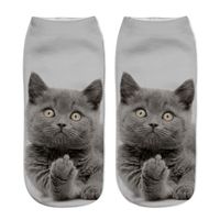 Unisex Fashion Cat Polyester Cotton Polyester Handmade Ankle Socks A Pair sku image 3
