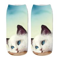 Unisex Fashion Cat Polyester Cotton Polyester Handmade Ankle Socks A Pair sku image 7