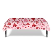 Valentine's Day Doll Heart Shape Pe Party Tablecloth 1 Piece main image 5