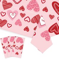Valentine's Day Doll Heart Shape Pe Party Tablecloth 1 Piece main image 3