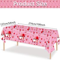Valentine's Day Doll Heart Shape Pe Party Tablecloth 1 Piece main image 2