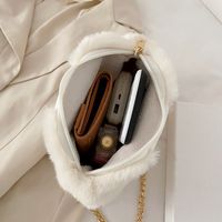 Women's Small Winter Autumn Plush Solid Color Fashion Round Zipper Circle Bag main image 3