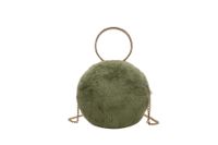 Women's Small Winter Autumn Plush Solid Color Fashion Round Zipper Circle Bag sku image 5