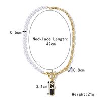 1 Piece Retro Square Heart Shape Bow Knot Imitation Pearl Alloy Rhinestone Women's Necklace sku image 7