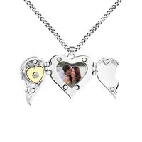 Fashion Heart Shape Copper Pendant Necklace Inlay Artificial Diamond Copper Necklaces sku image 1