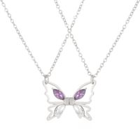 Simple Style Butterfly Alloy Plating Hollow Out Inlay Rhinestones Women's Pendant Necklace Long Necklace main image 5