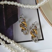 1 Pair Fashion Geometric Plating Titanium Steel Drop Earrings main image 5
