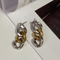 1 Pair Fashion Geometric Plating Titanium Steel Drop Earrings main image 4