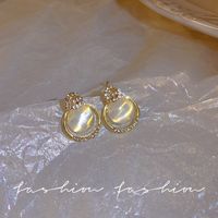 Sweet Heart Shape Flower Alloy Plating Inlay Rhinestones Opal Pearl Women's Hoop Earrings Drop Earrings Ear Studs 1 Pair sku image 6