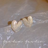 Sweet Heart Shape Flower Alloy Plating Inlay Rhinestones Opal Pearl Women's Hoop Earrings Drop Earrings Ear Studs 1 Pair sku image 20