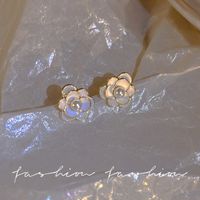 Sweet Heart Shape Flower Alloy Plating Inlay Rhinestones Opal Pearl Women's Hoop Earrings Drop Earrings Ear Studs 1 Pair sku image 22