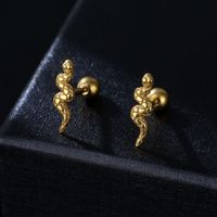 1 Piece Fashion Snake Stainless Steel Plating Ear Studs main image 2