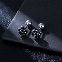 1 Piece Hip-Hop Rose Plating Stainless Steel Ear Studs main image 5