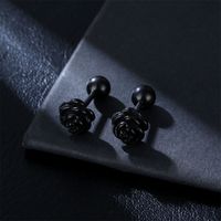 1 Piece Hip-Hop Rose Plating Stainless Steel Ear Studs main image 4