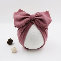 Baby Girl's Baby Boy's Simple Style Solid Color Big Bow Baby Hat sku image 5