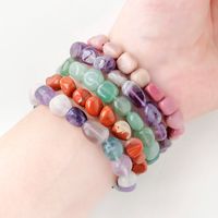 Simple Style Round Natural Stone Beaded Bracelets 1 Piece main image 1